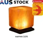 Himalayan Salt Lamp Crystal Salt Rock Lamp with Base (Square Stone Warm Light)