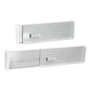 2 Pcs Plastic Drawer Dividers Organizer 11"-18" Adjustable Separators, Grey