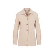 [Max Mara] Max Mara-Albino Beige Virgin Wool Pulvino Taschino Jacket-Donna 40 IT