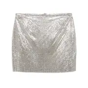 [Rabanne] Rabanne Chainmail Mini Skirt 36 FR GREY