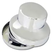 Polished Stainless Steel Hide-Away Rear Axle Hubcap For Hub Pilot