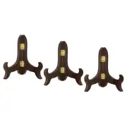3pcs 5" Easel Plate Holder, Wooden Folding Display Stand Brown for Picture Frame