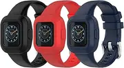 3-Pack Bands intended for Garmin Vivofit jr. 3 Bands intended for Kids 4+, Replacement Flexible Soft Silicone Sport Sweat Resistant Wristbands Band intended for Vivofit jr. 3 Fitness Tracker intended for Kids Small Size 5.1”-6.9” (Black,Red,Navy Blue)