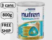 3 X Nestle NUTREN OPTIMUM Complete Nutrition 800g Vanilla Flavor - FREE SHIPPING
