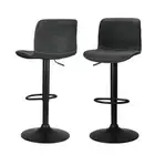 2x Bar Stools Kitchen Swivel Bar Stool Gas Lift Chairs Barstools Black Artiss