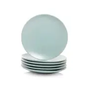 Wazee Matte 8.25" Coupe Salad Plate, Set of 6, Mineral Blue