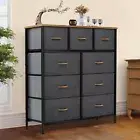 TAUS Dresser 9 Drawers Nightstand Storage Organizer Bedside Closet Cabinet