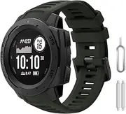 [NOOETAH] Compatible for Garmin Instinct 2/Instinct/Instinct Esports/Solar/Tide/Tactical Watch Band, Easy Fit Silicone Strap Replacement Wristband