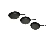 Set of 3 BBQ Steak Pans Cast Iron