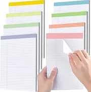 Fulmoon 8 Pcs Legal Pads 5 x 8 Inch Rainbow Lined Notepads College Ruled Perforated 50 Sheets Shopping List Note Pad 80gsm Paper Assorted Colors Writing Pad for School Home Office (Fresh Color)