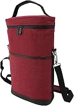 Wine Cooler Bag Leakproof Insulated Padded Wine Carrier Portable Wine Case for Travel Picnics Camping (Red)