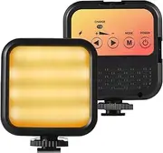 5W Pocket Light Video Lamp Bi-Color Photography Light with 3 Cold Shoe Mounts & 1/4in Screw Hole 62pcs Beads 3000K-7000K Color Temperature with Clip Adapter for Live Streaming Home Studio Black