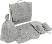 WOFASHPURET 1 Set Thick Felt Sauna Hat and Glove Water Absorbent Sauna Mat Comfortable Bath Caps for Relaxation and Spa Lightweight Breathable Design for Home and Outdoor Use