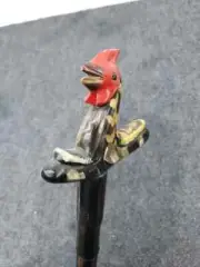 Vintage Old Antique Wood Wooden Walking Stick 37"cane ebony chicken Rooster