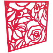 ProtectorAl 300-1200mm x 300-1200mm Light Red/Gloss White Roses Unframed Composite Deco Panel