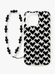 Modernist Hearts iPhone 14 Pro Max Wristlet Case