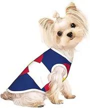 Colorado flag print Dog Shirts for Small Dogs Stretchy T-Shirts Lightweight Tank Top Sleeveless Striped Vest
