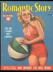 PULP: Romantic Story Magazine August 1938 SWIMSUIT COVER FILE COPY VF