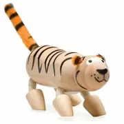 NEW AnamalZ Tiger Poseable Wood Wooden Figure 10cm Preschool Steiner