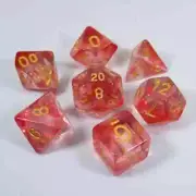 Red Mystic Shard 7 Dice Set Polyhedral RPG DnD Dungeons Dragons Pathfinder d20