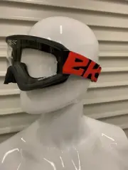 GOX FLAT OUT- CLEAR Black & Red GOGGLES Powersports Goggles Motocross ATV UTV