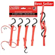 48" Red Adjustable Bungee with Nylon Hooks - Ideal for All Your Strapping Needs