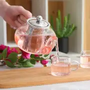 Glass Teapot With 304 Stainless Steel Infuser Strainer Heat Resistant Kettle Set