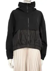 Black Logo Print Windbreaker