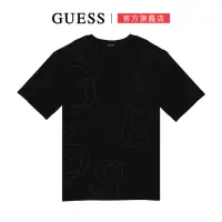 在飛比找momo購物網優惠-【GUESS】簡約素色大LOGO短T(兩色可選)