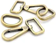 CRAFTMEMORE 2 Sets 1.25" Swivel Push Gate Snap Hooks Lobster Claw Clasp with 1 I