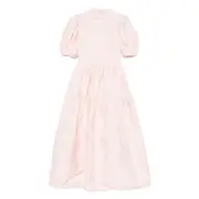 [Cecilie Bahnsen] Cecilie Bahnsen Puff-sleeve Tiered Midi Dress 10 UK PINK