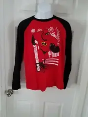 Disney Pixar INCREDIBLES 2 Long Sleeve Shirt Boys Size youth XL NWT 2 tone red