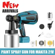 Cordless Fence Wall Paint Sprayer Electric Airless HVLP Spray Gun For Makita 21V