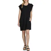 APNY Raglan Cap Sleeve Cotton Shift Dress in Black at Nordstrom, Size Medium