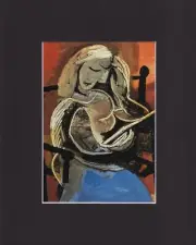 8X10" Matted Print Art Picture Painting Pablo Picasso: Woman Reading, 1939