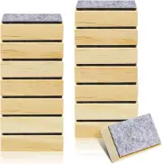24 Pcs Mini Chalkboard Erasers Chalk Board Chalk Wood Felt Small Blackboard Eras