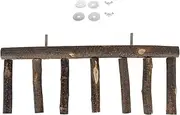 Bird Wooden Ladder Multi-Step Perch for Small Medium Parrot Climbing Sturdy Wood (Apple Wood 2)