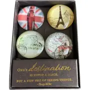 New Eccolo Bumble Bee Domed Lucite Magnets Set Of 4 Destination Magnets