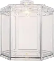 Toddmomy Box Miniature Fish Tank Ornament Transparent Desktop Aquarium with Warm Light for Betta Fish and Turtles Easy to Clean Decorative and Convenient for Home Office