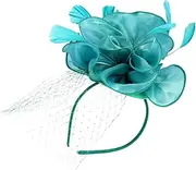 [FRCOLOR] Fascinator Hat Headband with Flower Detail Elegant Tea Party Wedding Headpiece for Women and Comfortable Wear for All Day Events Versatile Accessory for Special Occasions Green