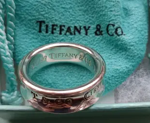Tiffany 蒂芬尼 經典  純銀戒指   【1837】 【附原盒、防塵套】A10