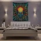 Psychedelic Sun Deity - Printed Wall Tapestry