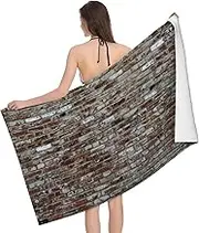 VPPUR Brick Red Stone Print Camping Bath Towel 52 x 32 in Soft Highly Absorbent Quick Dry Towels for Bathroom