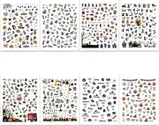 Labymos 8 Sheets Nail Stickers for Nail Art Nail Beauty Decals Set DIY Mani Self-Adhesive Nail Aessories