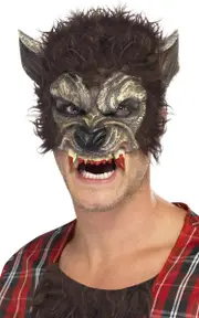Werewolf Bite Half Face Mask with Fur