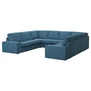 KIVIK u-shaped sofa, 6 seat, Tallmyra blue