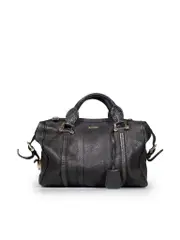 Black Leather Duffel Medium Bag