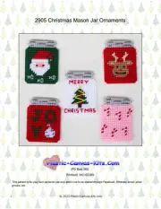 Christmas Mason Jar Ornaments-Plastic Canvas Pattern or Kit