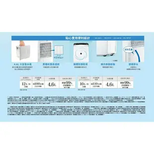 強強滾p-SHARP夏普 12L新衣物乾燥HEPA空氣淨化除濕機 DW-J12FT-W