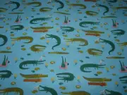 Crocs Blue Flannelette Cotton Fitted Cot Sheet Handmade